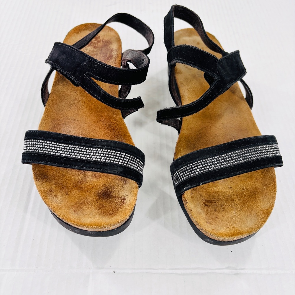 NOAT Ashley Leather Slide Sandal Metallic Size 40 EU 10 US